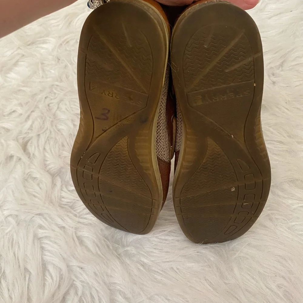 🔥30%OFF🔥SPERRY BROWN GREEN/PINK STRIPE SHOE 5.5 - Picture 7 of 9